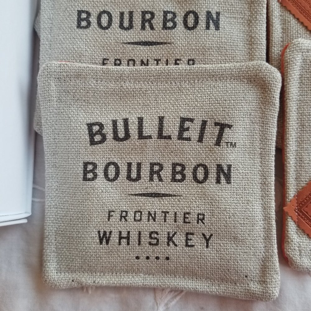 Bulleit Bourbon coasters & box - Picture 2 of 7
